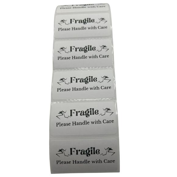 Set of 100 Handmade Fragile Handle with Care Stickers - Picture 1 of 4